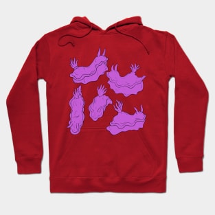 Purple Sea Slug Flat Pattern Hoodie